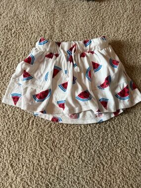 White Girls' Watermelon Print Skort